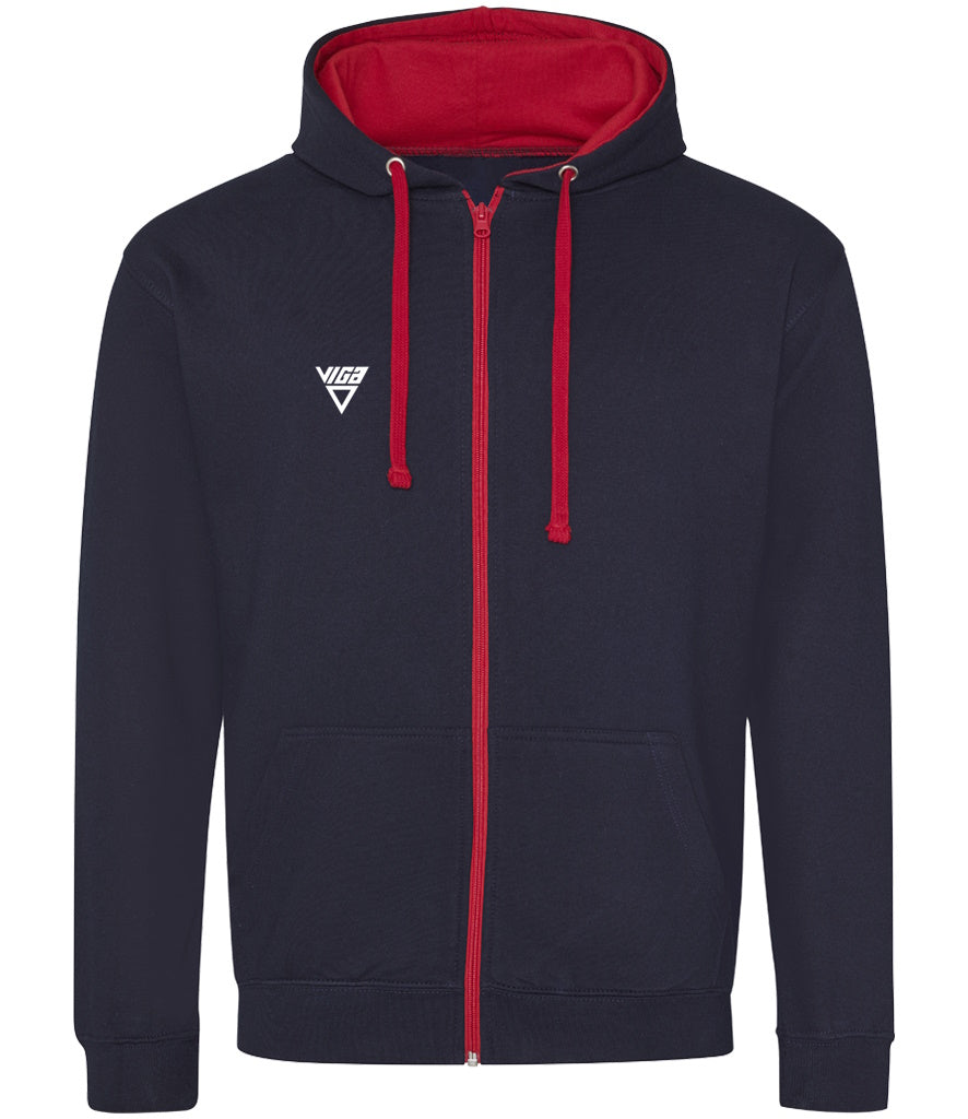 Men's Hoodie Full Zip Contrast