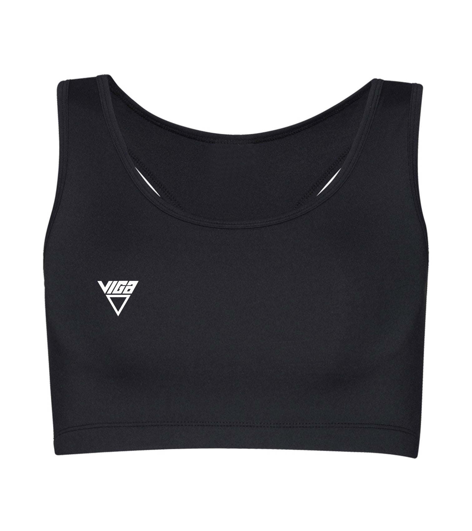 Womens Aero Running Crop Top Black Front