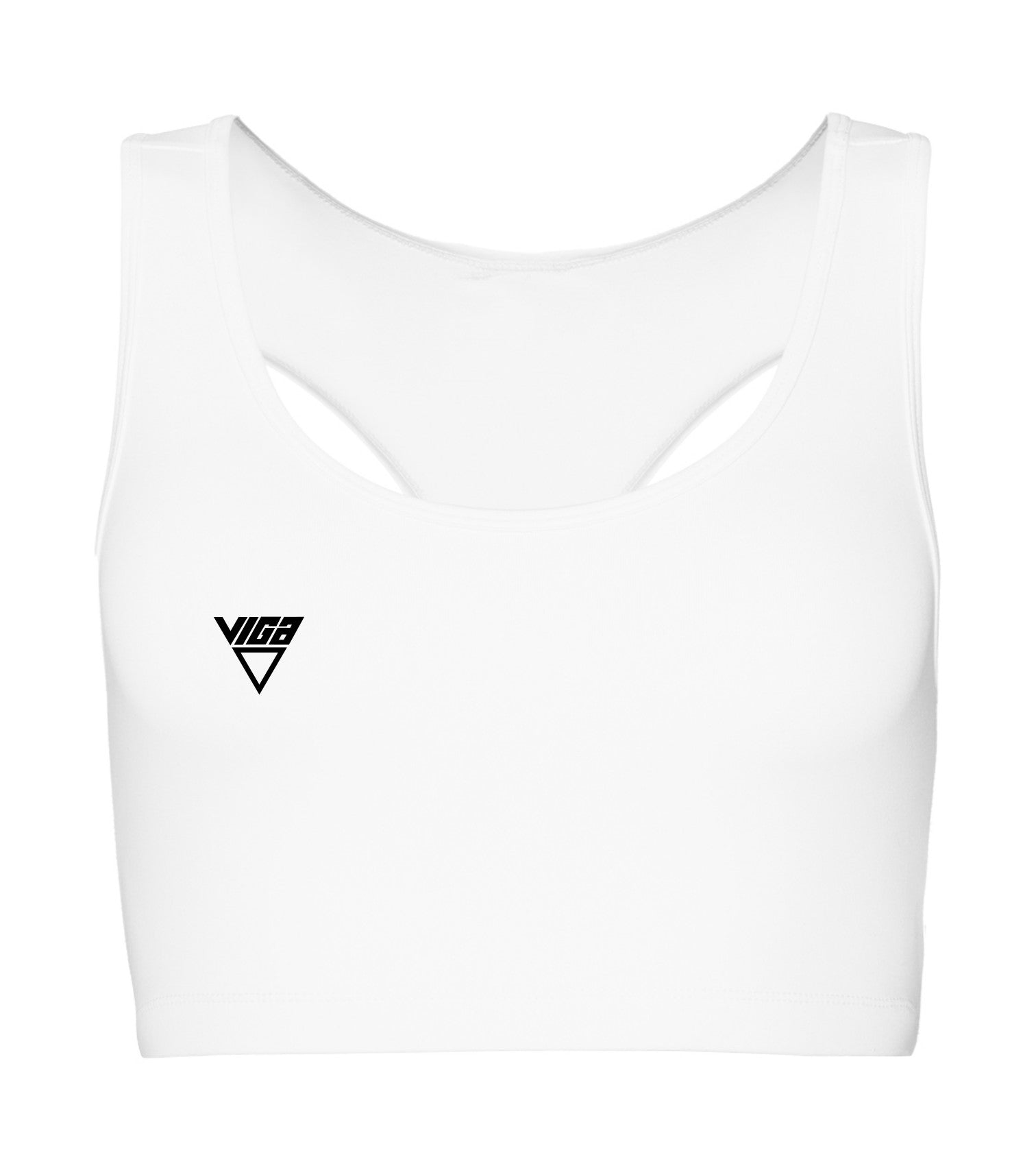Womens Aero Running Crop Top White Front
