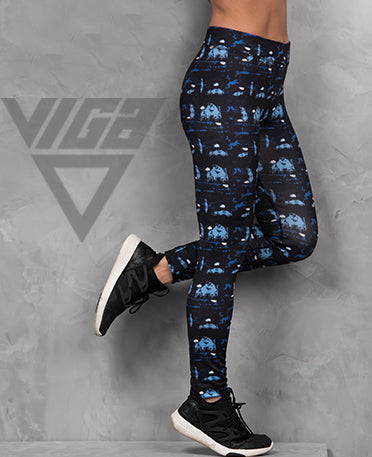 VIGA Ladies Blue Maze Leggings