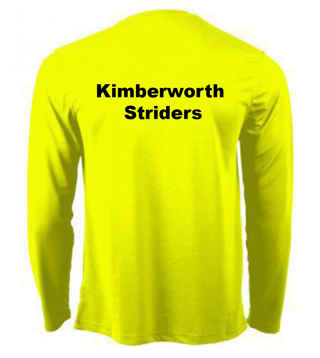 Kimberworth Striders Running Club Electric Yellow Long Sleeve T-shirt (Male & Female Sizes)