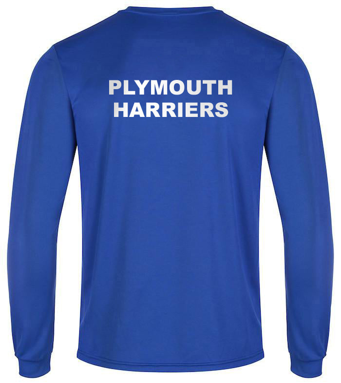 Plymouth Harriers Long Sleeve T-Shirt- Royal Male & Female sizes)