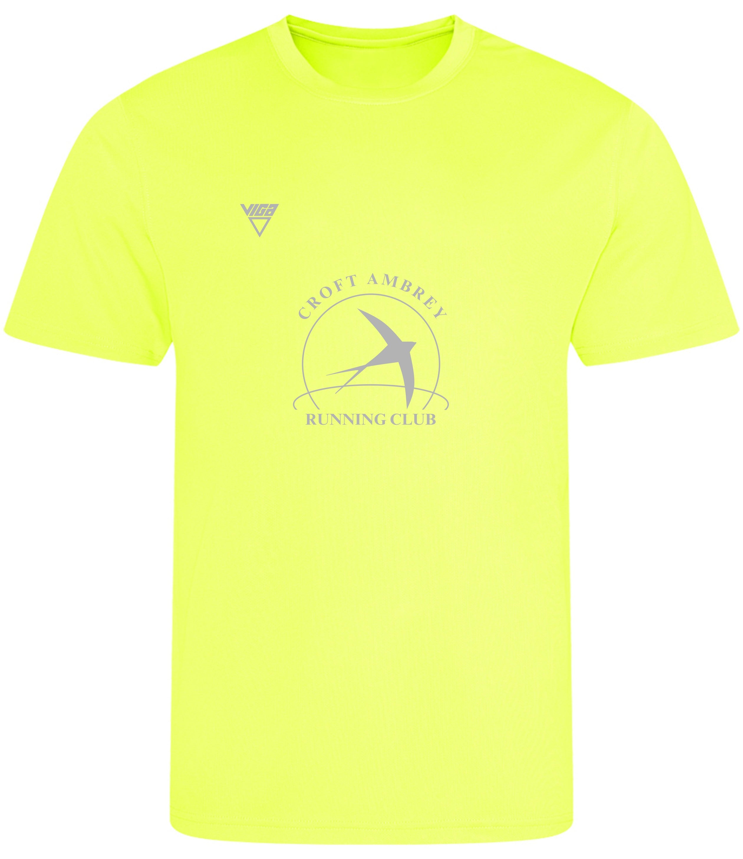 Croft Ambrey Men's Running T-Shirt Yellow Hi Vis