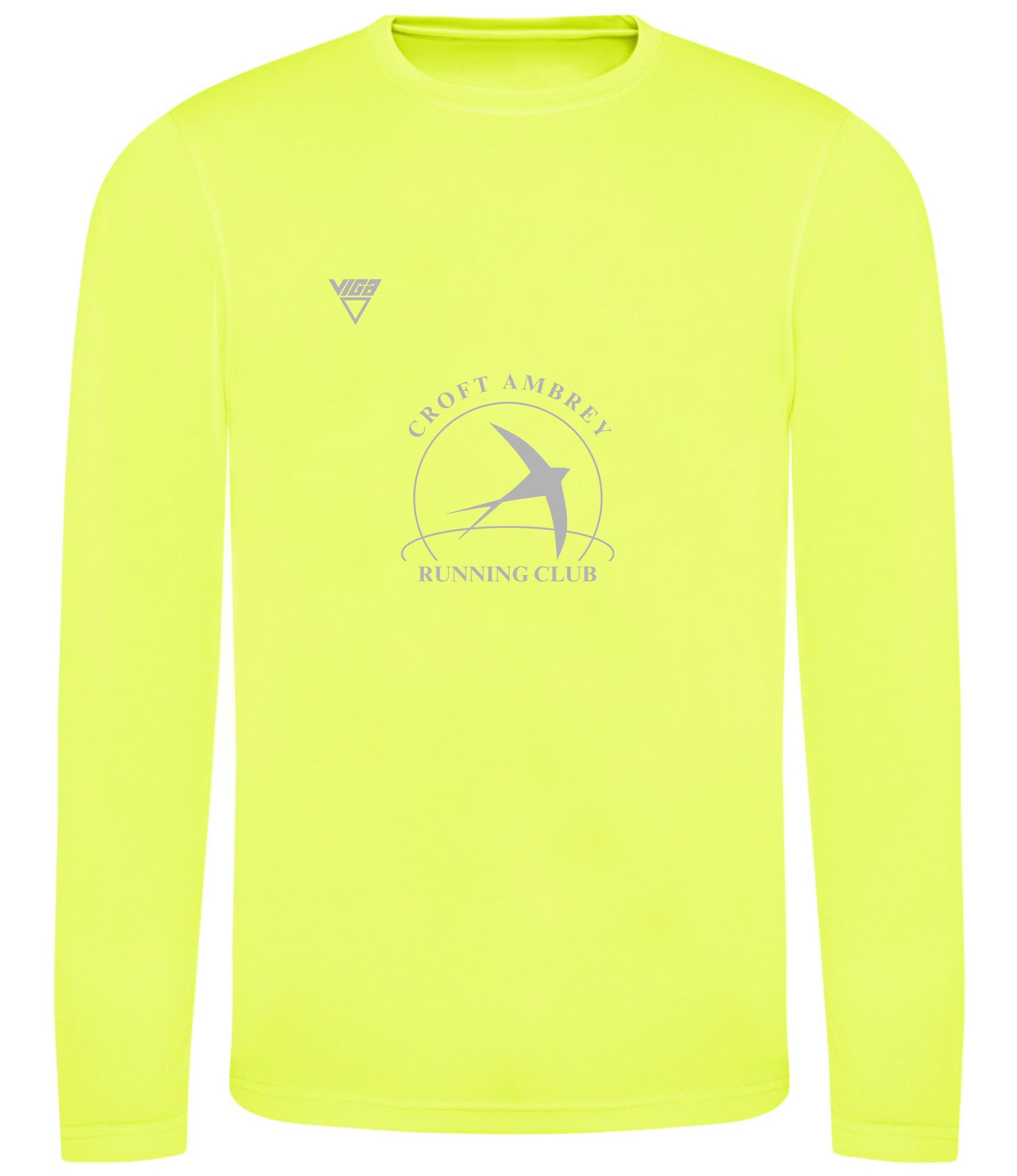 Croft Ambrey Men's Running T-Shirt Long Sleeve Hi Vis