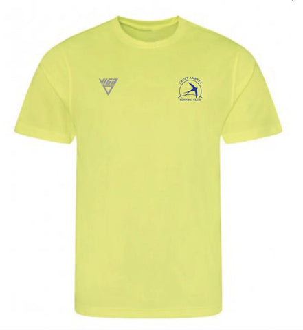 Croft Ambrey Running Club T-Shirt ( Flo Yellow) Male & Female Sizes