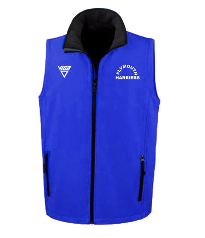 Plymouth Harriers Soft Shell Gilet (Male & Female sizes) - Ryal Blue