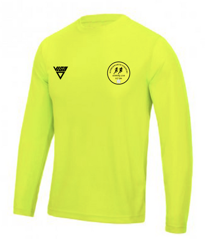 Kimberworth Striders Running Club Electric Yellow Long Sleeve T-shirt (Male & Female Sizes)