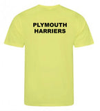 Plymouth Harriers Short Sleeve T-Shirt- Flo Yellow (Male & Female sizes)