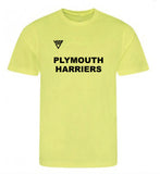 Plymouth Harriers Short Sleeve T-Shirt- Flo Yellow (Male & Female sizes)