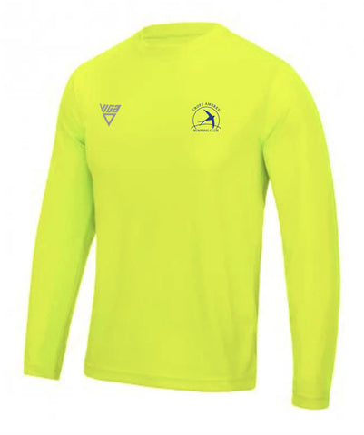 Croft Ambrey Running Club Long Sleeve T-Shirt Electric Yellow (Male & Female sizes)
